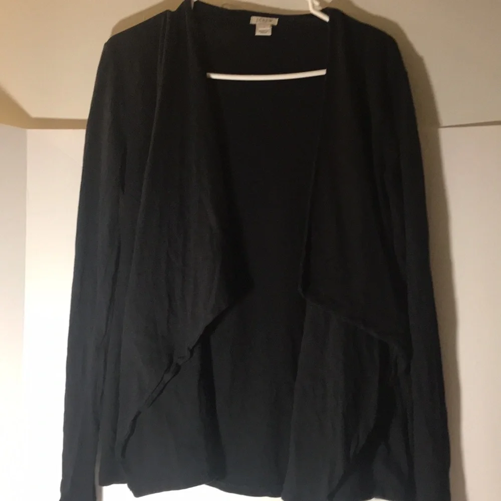 J.Crew draped cardigan black size small opened long sleeve dark academia
